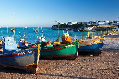 The fishing boats in the village