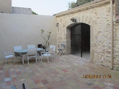 This is the private courtyard were we wine and dine!  to the left is the enry to the kitchen, rigth 