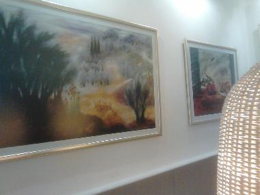 The apartments walls are covered with pictures of very famous Israelites painters