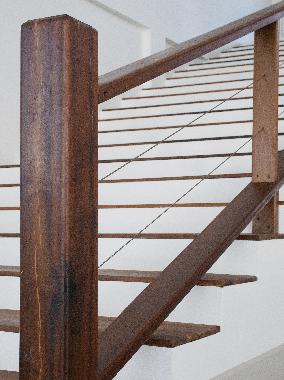 staircase leading to the gallery, balcony  and bedrooms