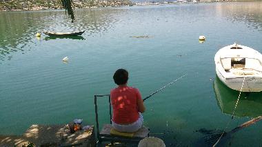 In front of the house