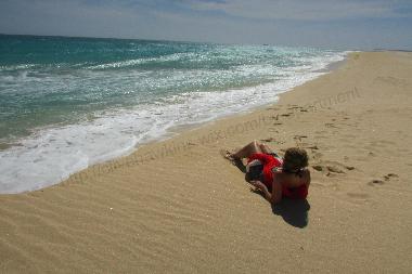 Deserted beach reached by Quad Bike