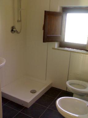 bathroom with shower, equipped with shower