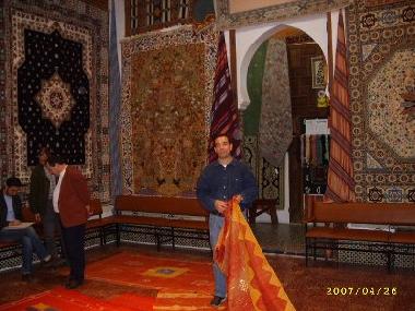 Buying a carpet in the Medina at Tetouan