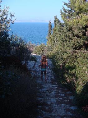 Private path leading to the beach down the hill