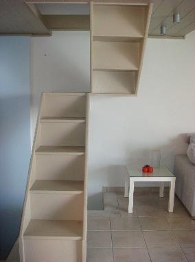 Staircase leading to the mezzanine