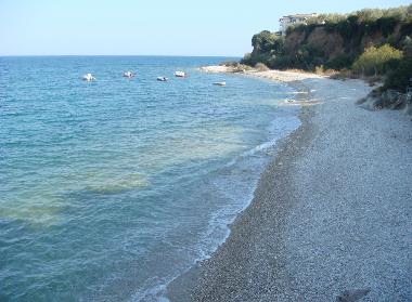 The beach down the hill
