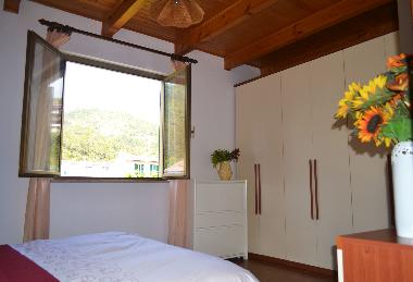 bed-room with double and single bed