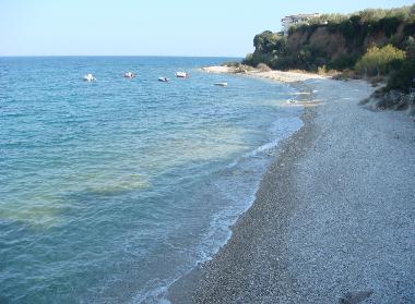 The beach down the hill