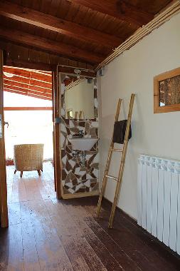 24/7 access to the shared bathroom in eco straw bale house