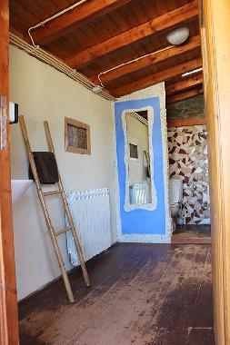 shared bathroom in eco straw bale house