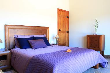 Comfortable bed with luxurious linen