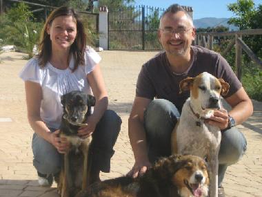 Niki & Paul plus their three dogs who run the attached B&B