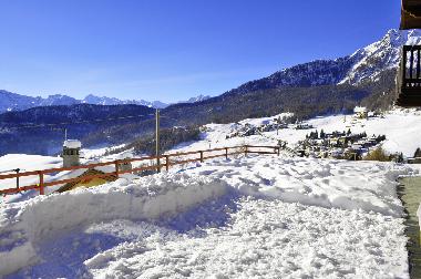 The view from the garden in a sunny winter day