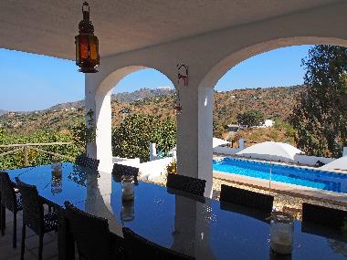 Outside dining area where we serve breakfast and dinner