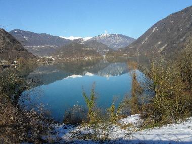 Winter and Autumn lake view