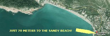 Location of the MONTERAMA house at the south end of the beach