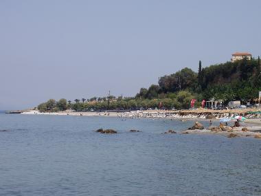 In just 2 km, there is Sandova beach! Sandy, organised beach with  beach bars.