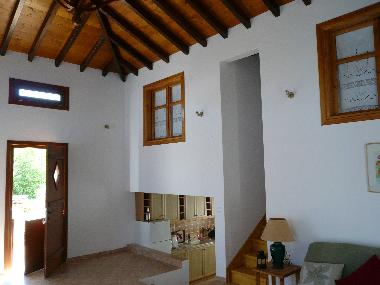 Living Room leading to lower level - Kitchen - Skopelos Country Villa - Sendoukia