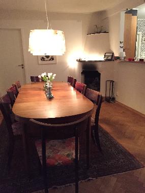 Diningroom with open fireplace