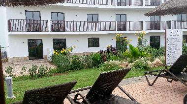 gardens from beside one of the swimming pools