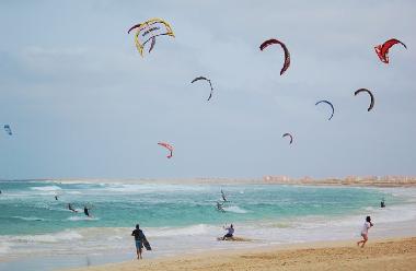 kite surfing just outside Santa Maria