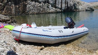 in the bay (5 min drive with boat)