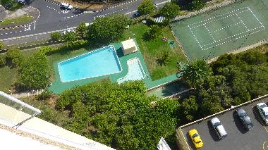 pool and tennis court