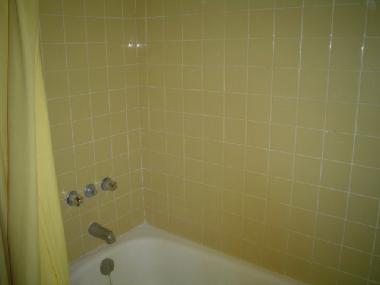 Bathtub in bathroom