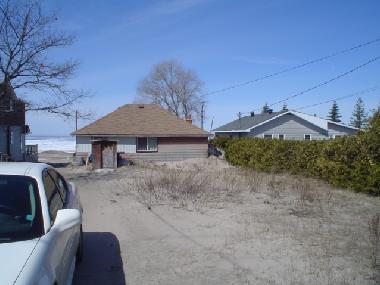 View from the road towards the lake