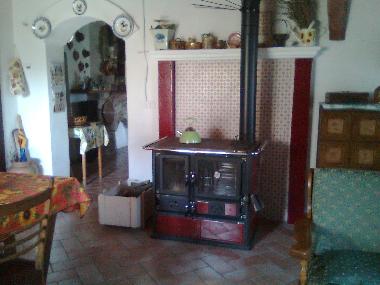 Stove in the dining room 