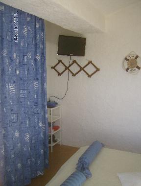 Double bed room and TV