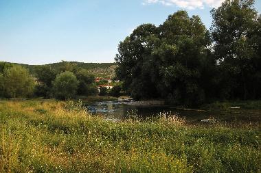 River below the house