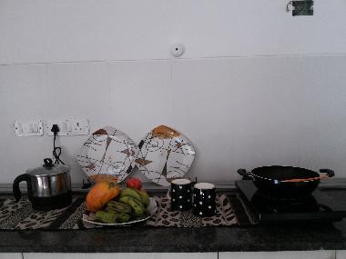 Kitchen with induction cooktop
