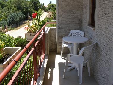 Kitchen balcony, front garden and street view