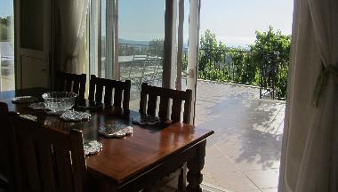  Villa sahin Fully Equip Kitchen opening on the stunning terrace view