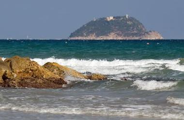 Gallinara isle in front of Alassio