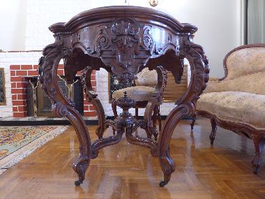 an artistic masterpiece with marble top