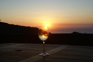 sunset on the terrace