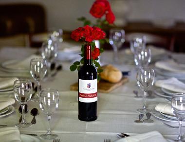 valpiana wine in the dinningroom