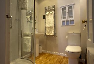 Bathroom with power shower