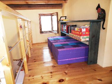 Shelf with assorted books and games