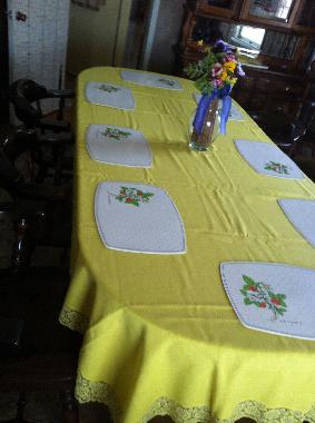1 Dining Table in Dining Room.  2 Dining tables in Indoor porch. 4 on Sundecks Fine Crystal Glasses 