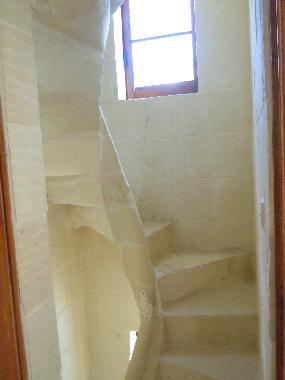 BALLUTA holiday house entrance to spiral stairs from first floor bedrooms patio