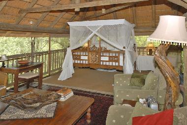 Bedroom and lounge on the deck