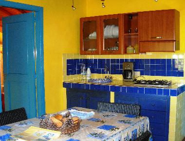 kitchen of yellow apartment