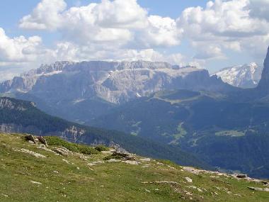 Sella mountain with Marmolada mountain