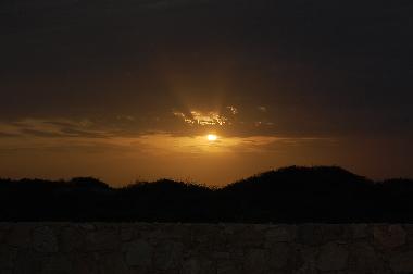 Sunshine from the terrace of the bungalows