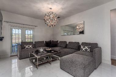 Living room with 50-inch plasma TV