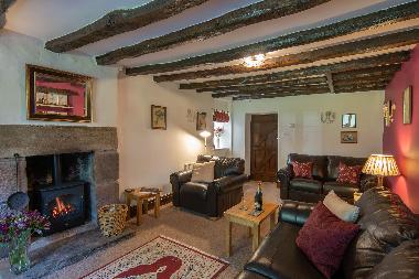 The oak- beamed sitting room